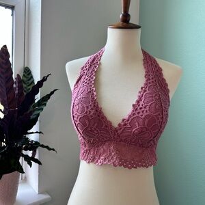 Pink lace tank top